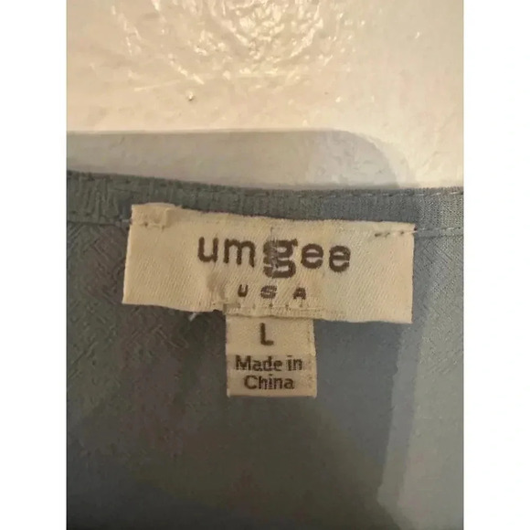 Umgee USA Women's Gray Layered Bell Sleeve Embroidered Tunic Top Size Large - Picture 4 of 5